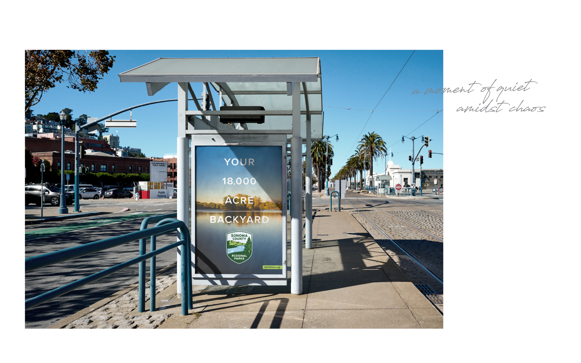 San Francisco transit stop ad for Sonoma County Regional Parks